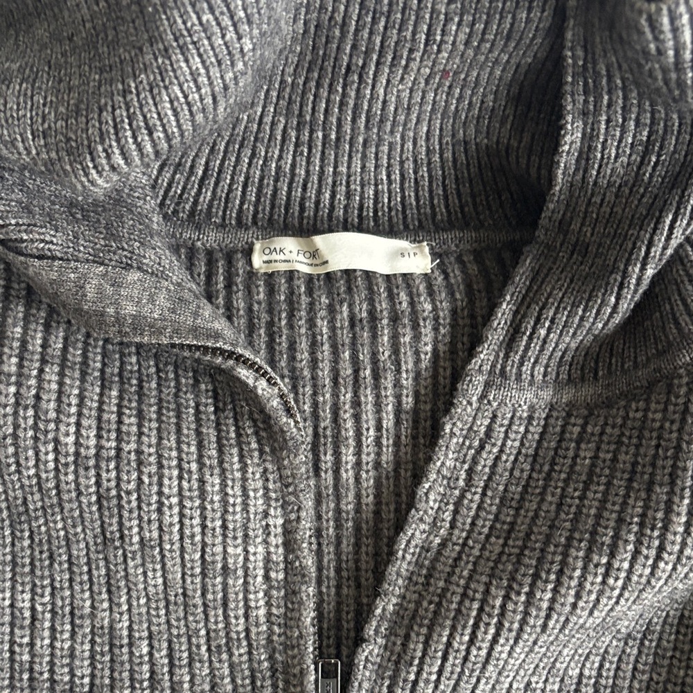 OAK + FORT Charcoal Ribbed Knit Sweater